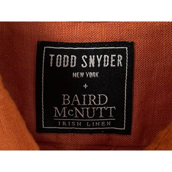Todd Snyder Orange Casual Button Down Shirt - Picture 2 of 7